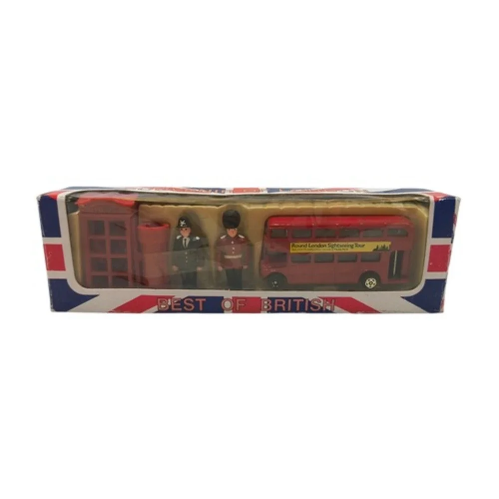 Souvenir London Sightseeing Double Decker Bus Royal Guard Bobby Phone Booth Set